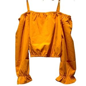 Girls Mustard Crop Top